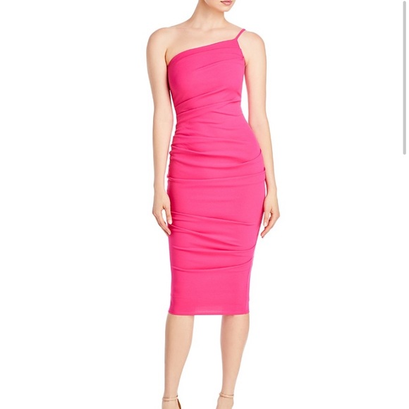Nookie Dresses & Skirts - Nookie Pink One Shoulder MIDI Dress, Size Med